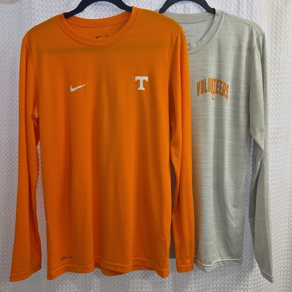 Set Of 2 Nike Dri-FIT Tennessee Volunteers T Shirts Long Sleeve Small Team Issue